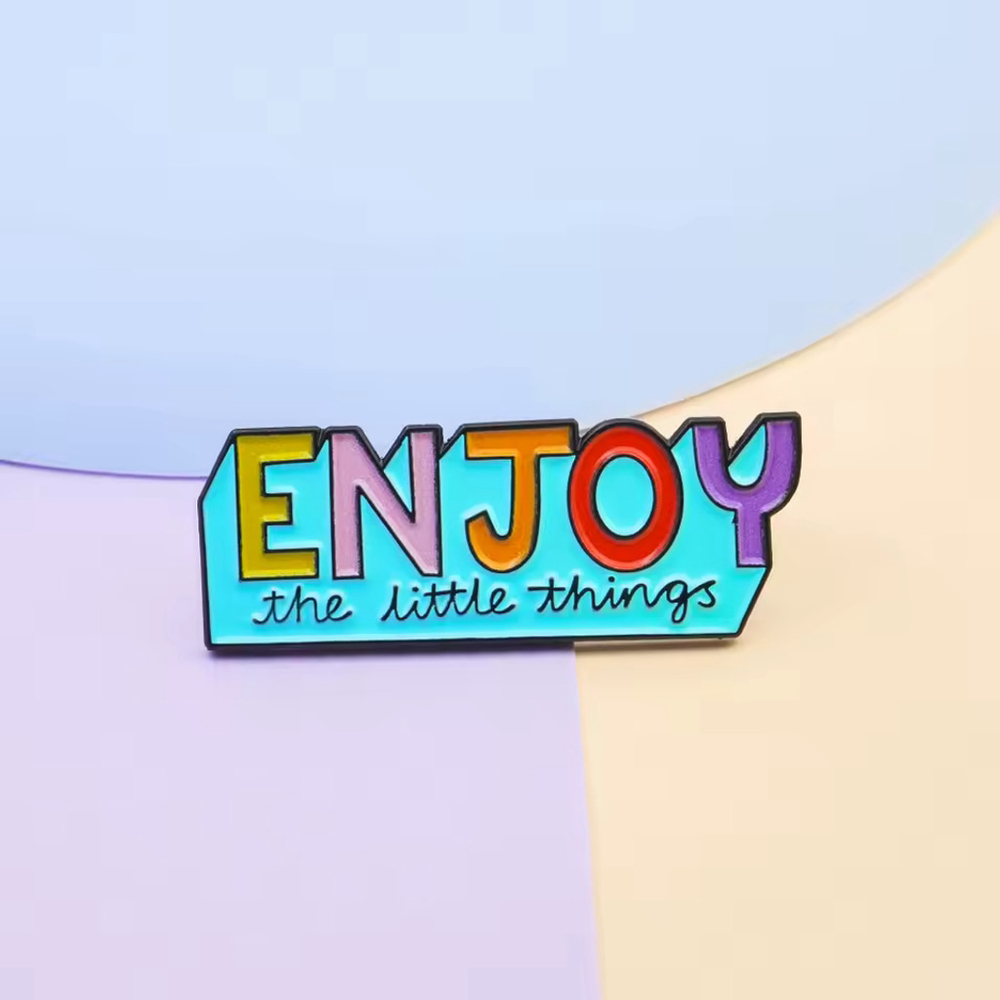 Blue Rainbow 'Enjoy the Little Things' Enamel Pin - Picture 3 of 3